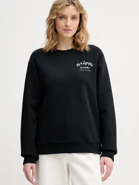Karl Lagerfeld bluza z bawełną czarna