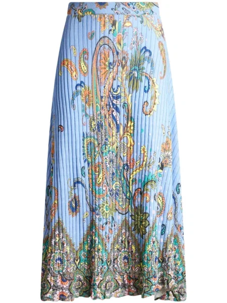 Fustă Etro tricotate albastru