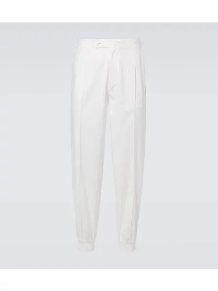 Plisované zúžené kalhoty Brunello Cucinelli bílé