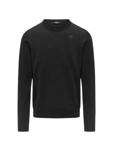 Pulover K-way cu decolteu rotund negru