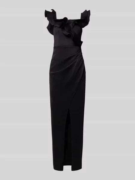 Sukienka wieczorowa z falbanami Lipsy czarna