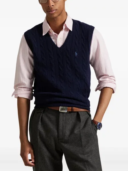 Μικρός κασκέτο Polo Ralph Lauren με χαμηλή μέση υφαίνω διαγωνίως πράσινο