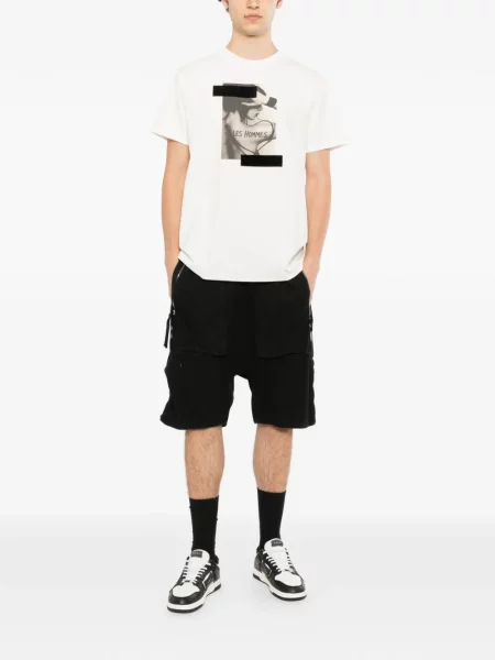 Tricou Les Hommes cu imagine alb