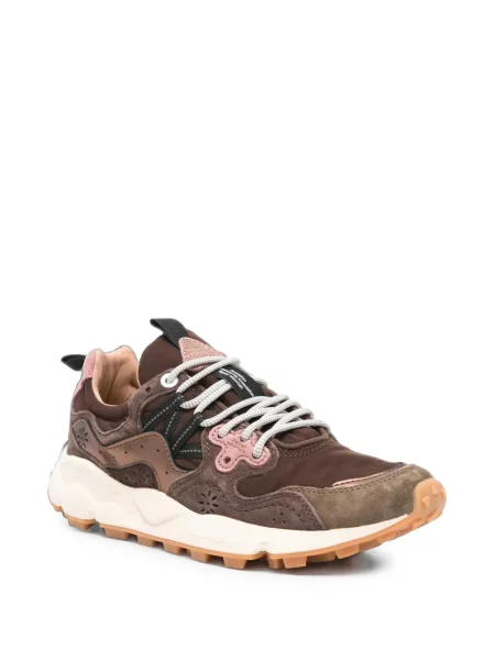 Sneakerși Flower Mountain cu model floral maro
