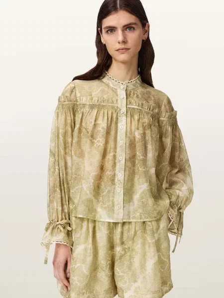 AllSaints cămașă pentru femei cu lyocell DELPHINE galben