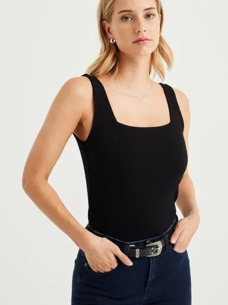 Top We Fashion negru