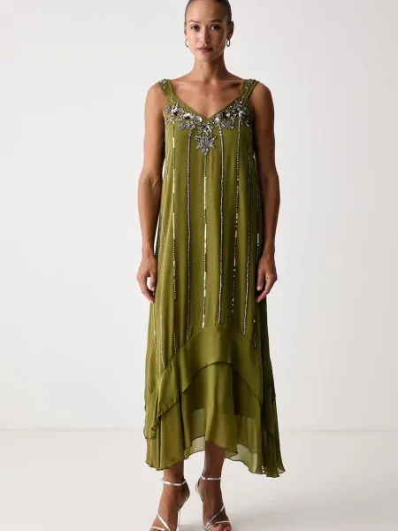 Hoss Intropia rochie din vâscoză verde