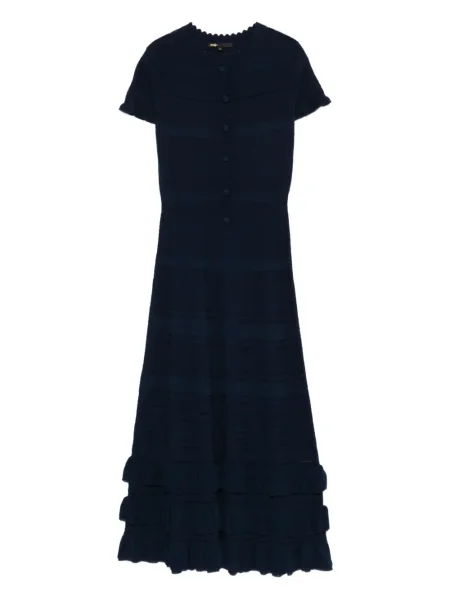 Dzianinowa sukienka midi Maje do kolan garniturowa niebieska