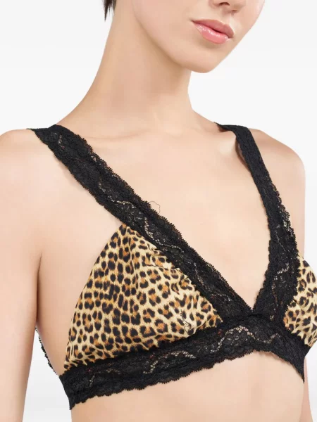 Raštuotas nėriniuotas maudymosi kostiumėlis Roberto Cavalli leopardinis juoda