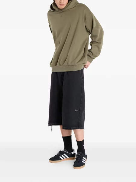 Кожаный суичър с качулка Adidas зелено