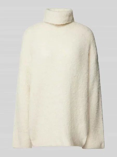 Golf o kroju relaxed fit z dodatkiem wełny model ‘NATHERINE’ Pieces biały