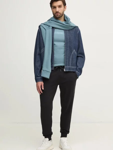 Calvin Klein bluza z kapturem z nadrukiem zielony