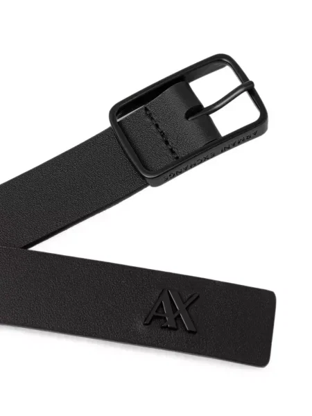 Pásek Armani Exchange s přezkou s autogramem černý