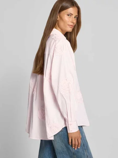 Bluzka koszulowa o kroju regular fit z czystej bawełny model Dalma Doris' Neo Noir różowa