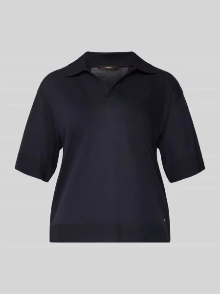 T-shirt z kołnierzykiem polo Windsor granatowe