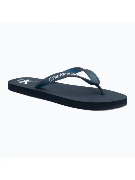 Férfi Calvin Klein Strandszandál átlátszó Tpu tengerészkék/világos fehér flip flopok. Méret: 44 EU kék