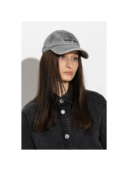 Anine Bing JEREMY BASEBALL CAP czapka z daszkiem jeansowa szara