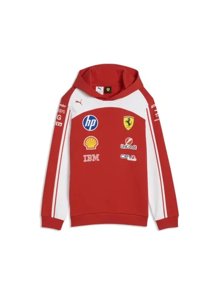 PUMA Młodzieżowa replika bluzy z kapturem Scuderia Ferrari HP Akcesoria czerwony
