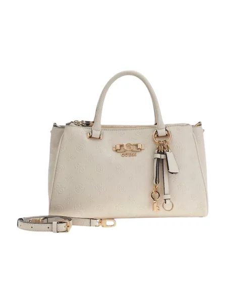 Listonoszka Guess skórzana beżowa