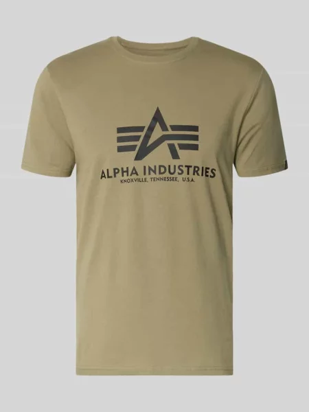 T-shirt z logo i okrągłym dekoltem Alpha Industries