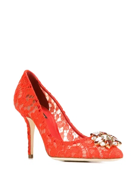 Krajkové lodičky Dolce & Gabbana červené