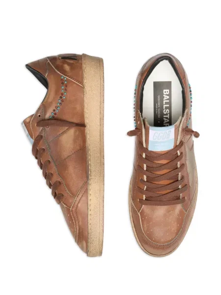 Szarvasbőr gyöngyös sneaker Golden Goose Ball Star barna