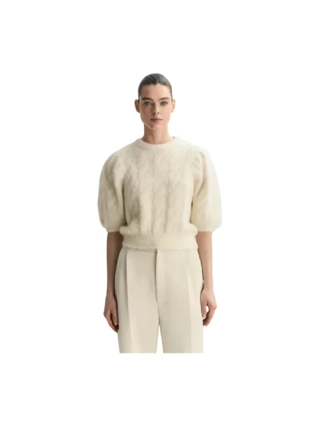 Dzianinowy sweter Soft Goat beżowy