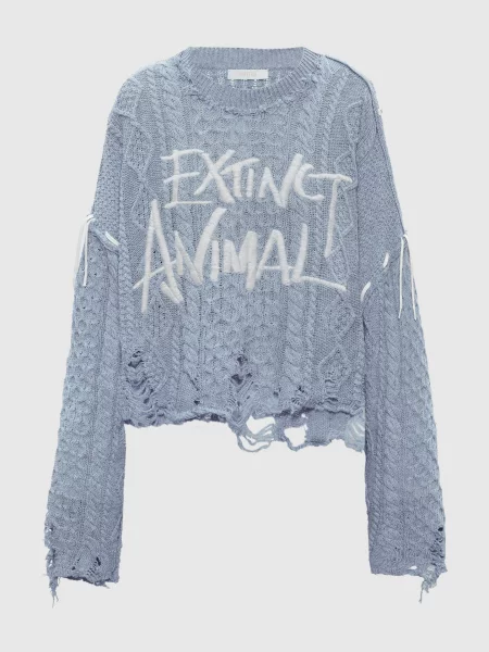 Светр Konfetto з проріхами у візерунок Ssheena блакитний