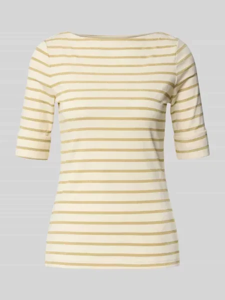 T-shirt z dekoltem w łódkę model ‘JUDY’ Lauren Ralph Lauren biała