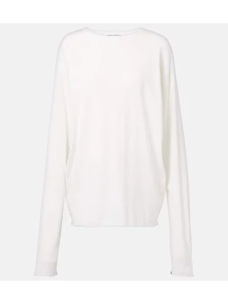 Tricou Extreme Cashmere din cașmir alb