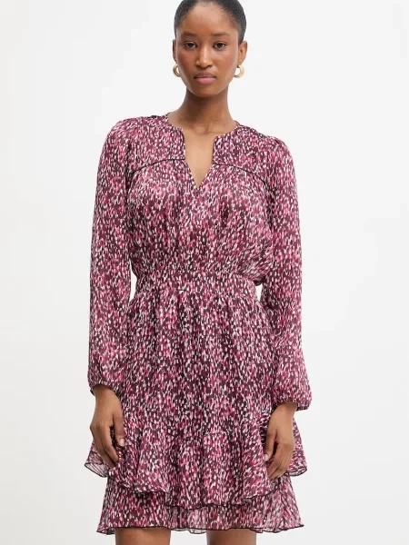 Morgan Rochie roz / roșu burgundy / negru alb