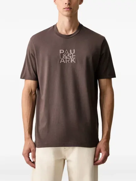 Tricou Paul & Shark cu broderie maro