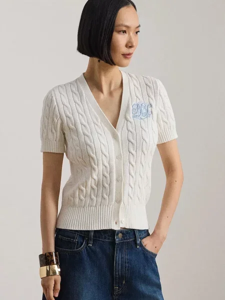 Lauren Ralph Lauren cardigan pentru femei din alb