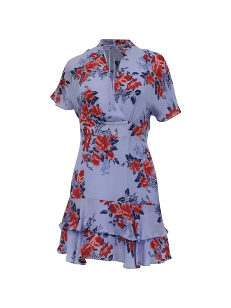 Rochie Parker cu model floral cu imagine albastru