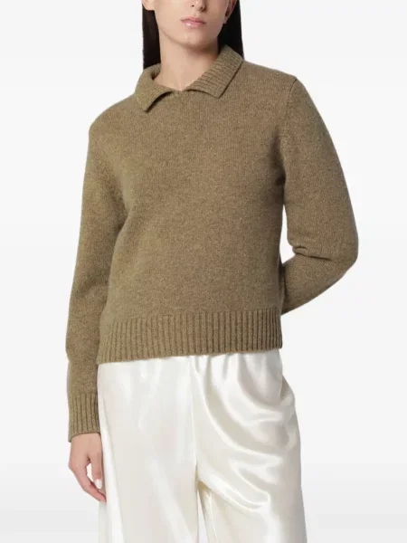 Gulerat tricou polo Extreme Cashmere din cașmir verde