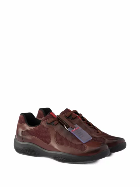 Ciclism sneakerși Prada din piele maro