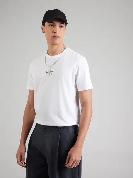 Calvin Klein Jeans Tričko sivá / čierna biela