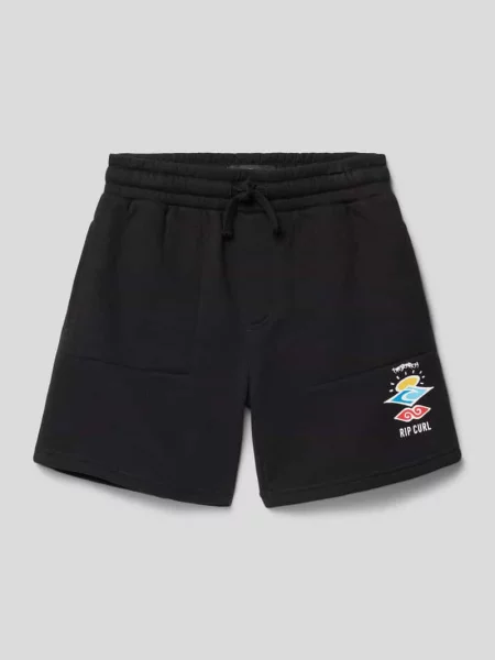 Bermudy z nadrukiem z logo Rip Curl czarne
