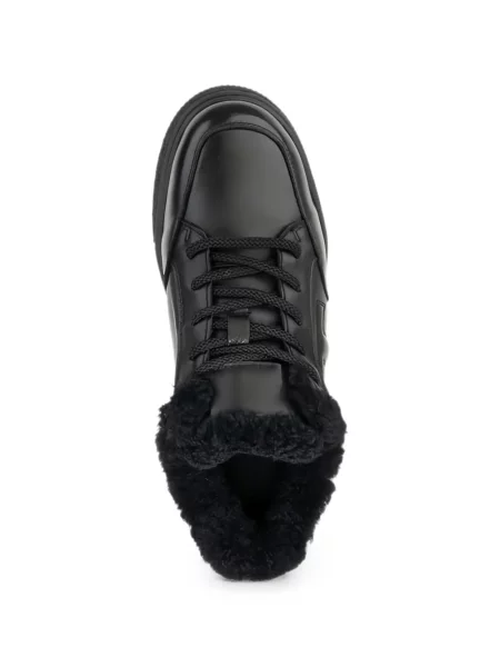 Sneakers Linda Baumann με πλατφόρμα από δέρμα προβάτου μαύρο
