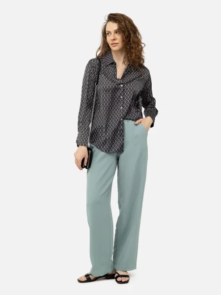 Штани повсякденні YUKI м'ятний поліестер/еластан