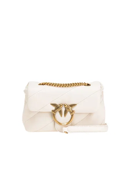 Mała mały torebka skórzana Pinko skórzana biała