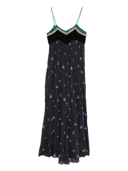 Croșetat rochie Forte_forte cu model floral de costum negru