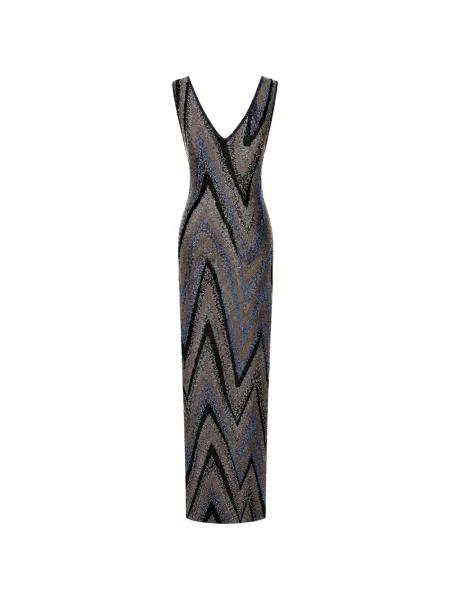 Rochie maxi Missoni cu decolteu în V negru