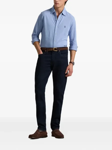 Șapcă Polo Ralph Lauren cu broderie din țesătură twill în carouri albastru