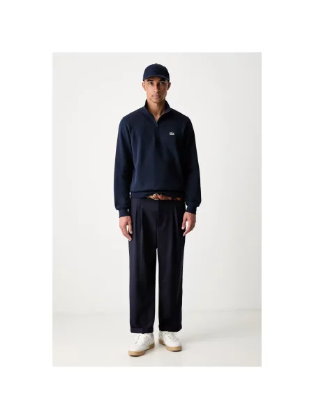 Bluza Lacoste z wysokim kołnierzem niebieska