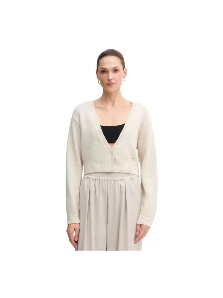 Sweter Oui wełniany beżowy