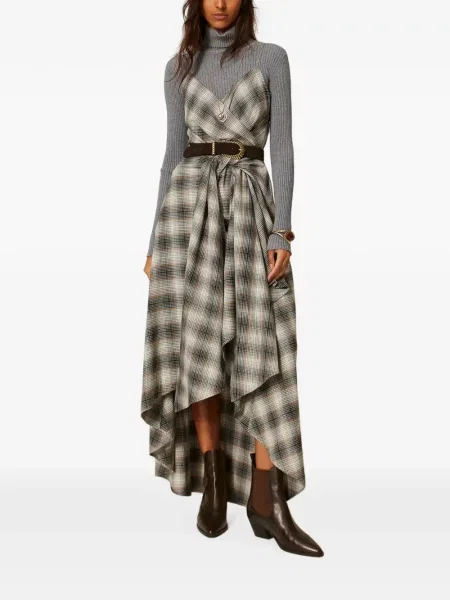 Rochie midi Twinset în carouri de flanelă