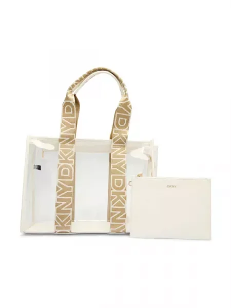 DKNY Geantă shopper + borsetă alb
