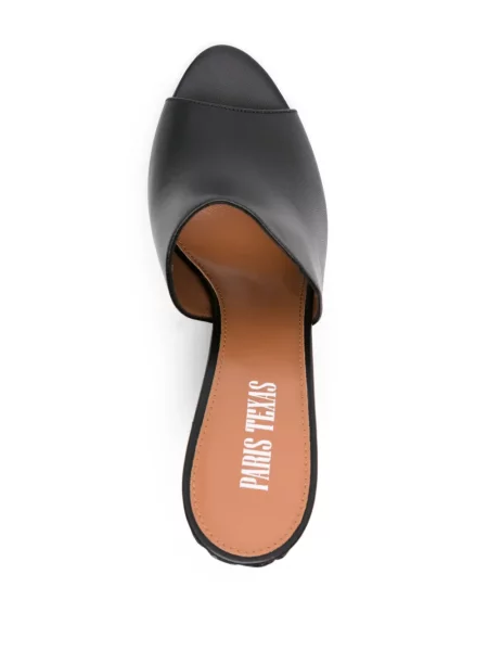 Papuci tip mules Paris Texas din piele negru