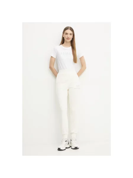 Spodnie dresowe Armani Exchange z logo beżowe